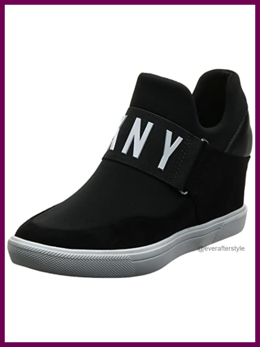 DKNY Cosmos Slip-On Wedge Sneaker Mesh Pull-On Logo Strap